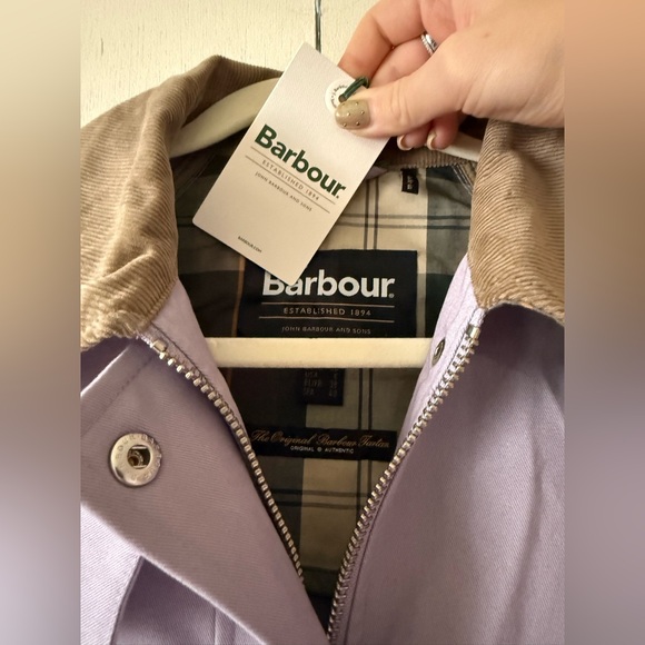 NWT Barbour Modern Beadnell Casual Jacket in Lavender w Plaid & Corduroy Trim - Picture 4 of 8